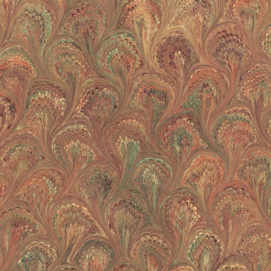 Hand Marbled Paper Peacock Pattern in Golden Yellows ~ Berretti Marbled Arts